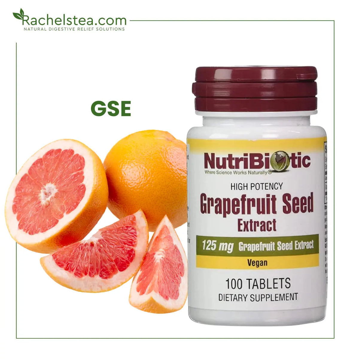 (GSE Tablets) Nutribiotic Grapefruit Seed Extract | For Immune & Digestive Health