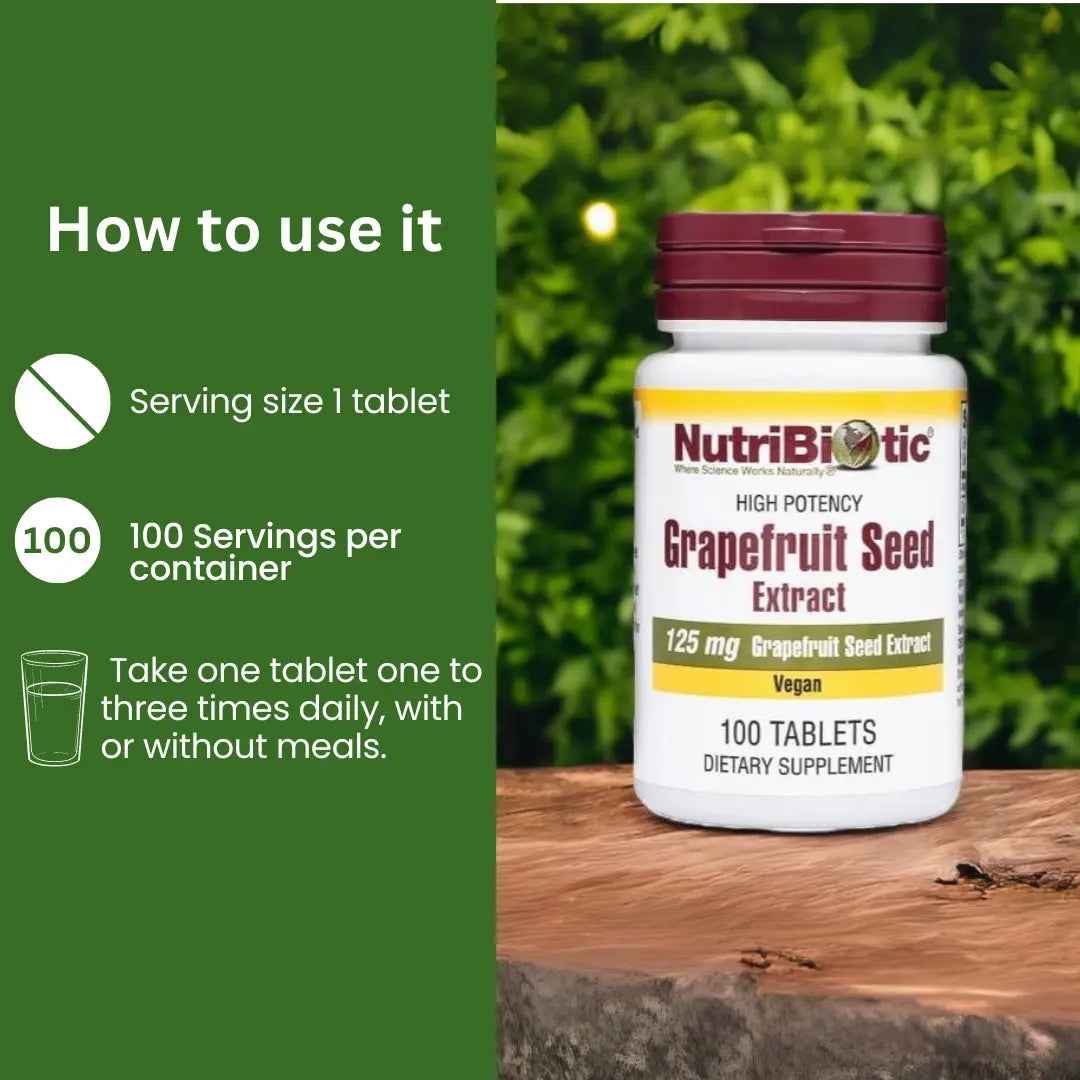 (GSE Tablets) Nutribiotic Grapefruit Seed Extract | For Immune & Digestive Health