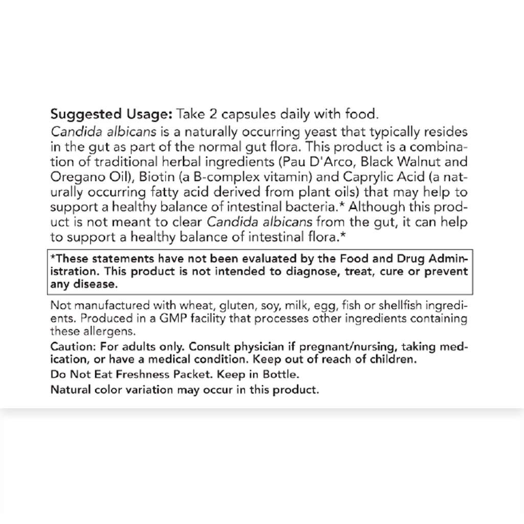 Candida Support Supplement Pills for Gut Health