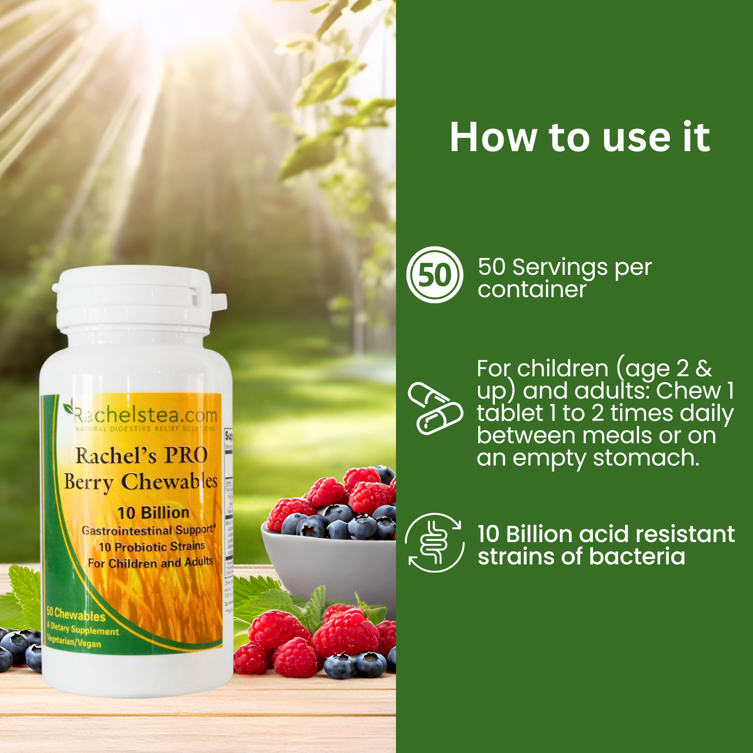 Berry Chewable Probiotics for Kids & Adults