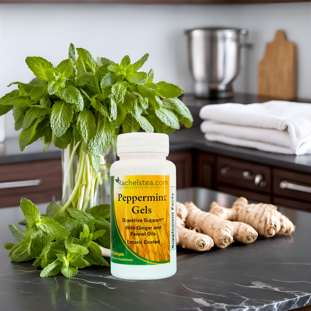 Pure Peppermint Oil Capsules for Healthy Digestion & Bloating Relief