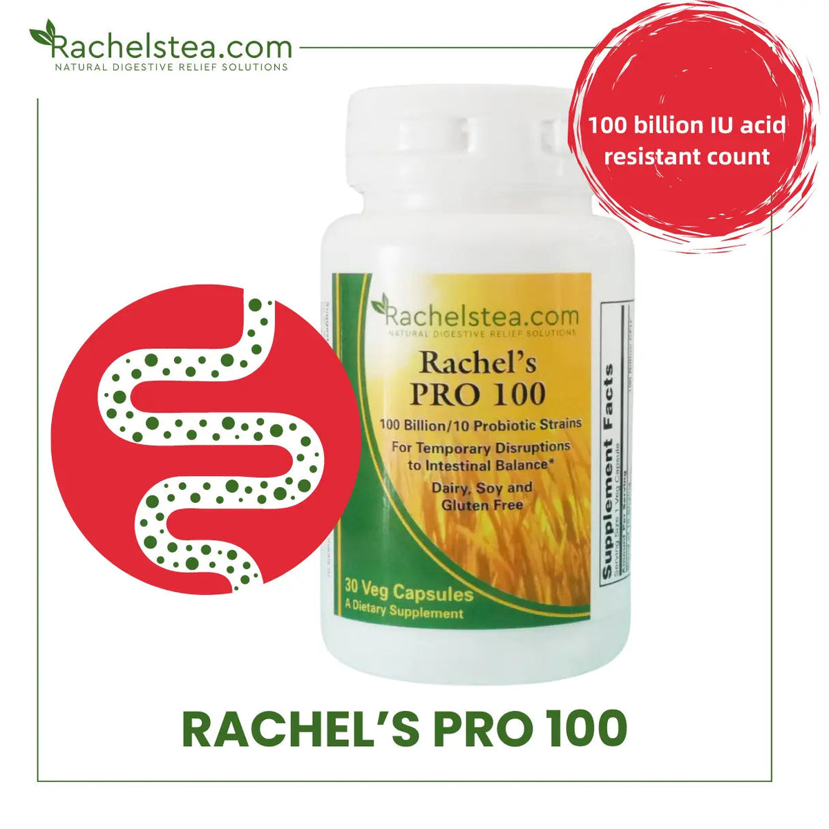 Rachel's PRO 100 | Acid resistant Probiotics 100 Billion